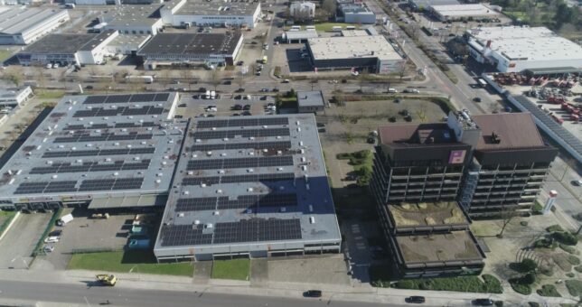 Luftbild Piepenbrock Hauptstandort Osnabrück mit PV-Anlage auf dem Dach