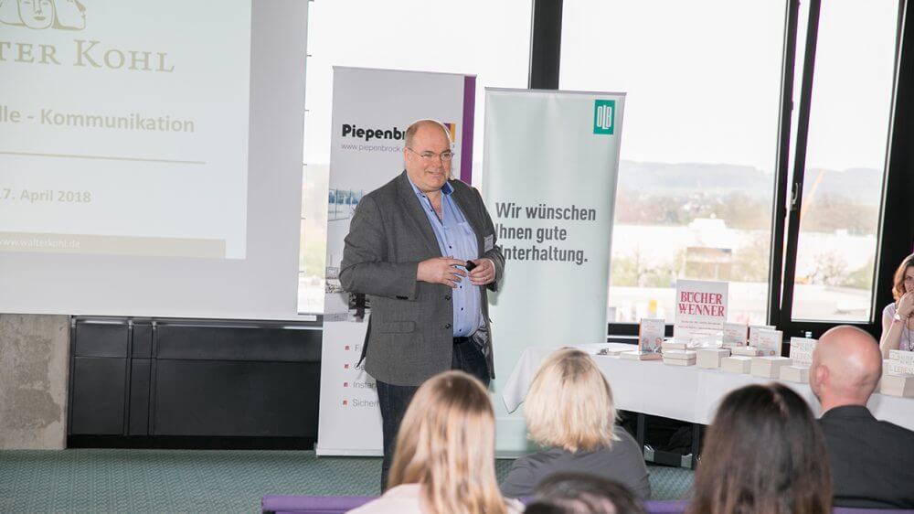 Walter Kohl referierte im Piepenbrock Service Center zu Kommunikation, Führung und Motivation.