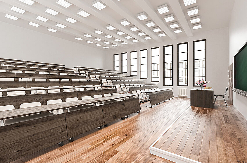 Leerer Hörsaal im Bildungswesen