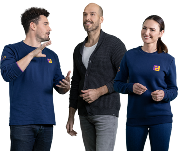3 Piepenbrock-Mitarbeiter, die sich unterhalten.