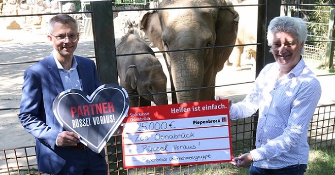 Piepenbrock unterstützt die Kampagne "Rüssel voraus" des Zoos Osnabrück mit 25.000 Euro.