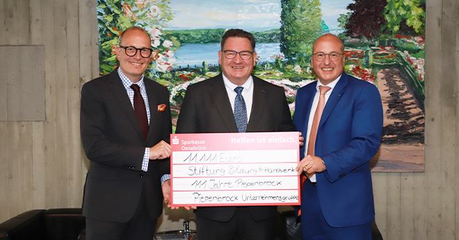 Piepenbrock spendet 11.111 Euro an die Stiftung Bildung & Handwerk